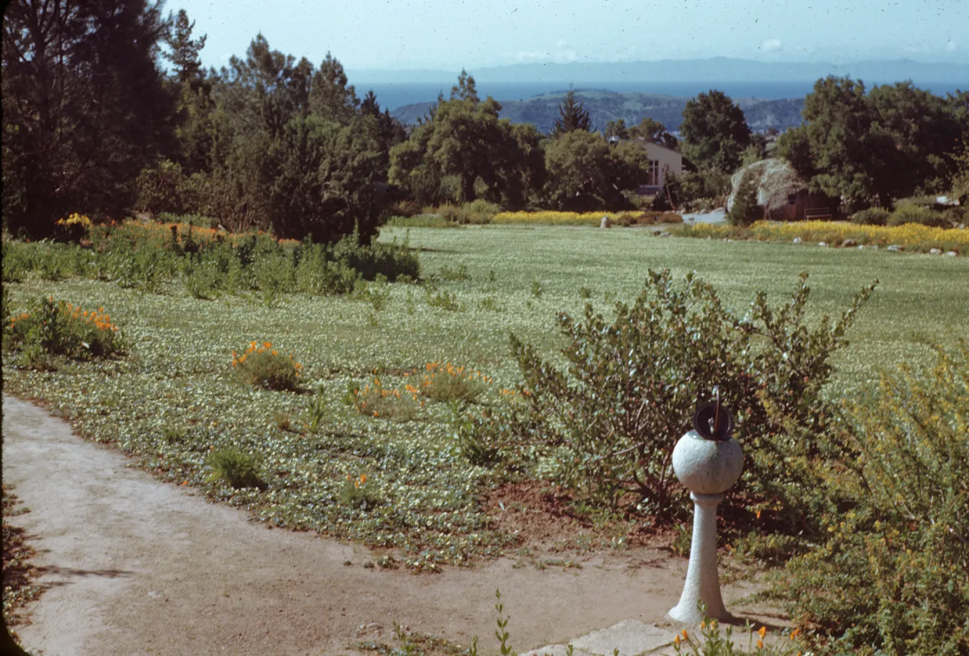 View from top of Meadow to the islands, sundial