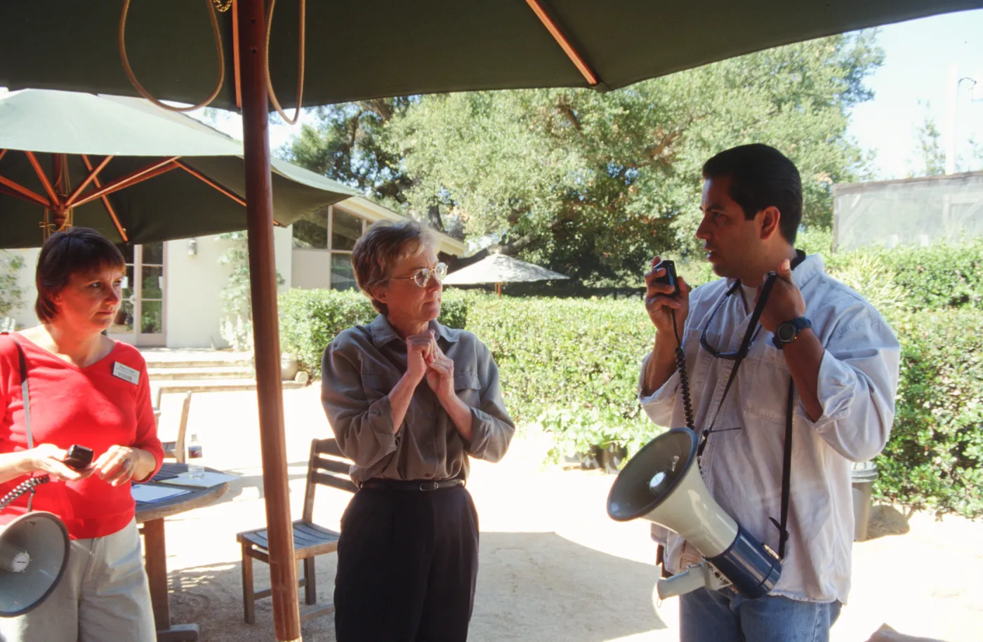Fire Drill in the courtyard, SBBG staff emergency preparation exercise, Courtyard