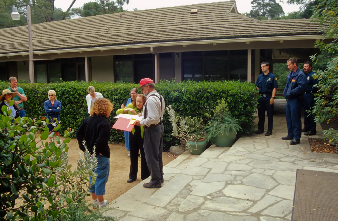 Fire Drill, SBBG staff emergency preparation exercise, Courtyard