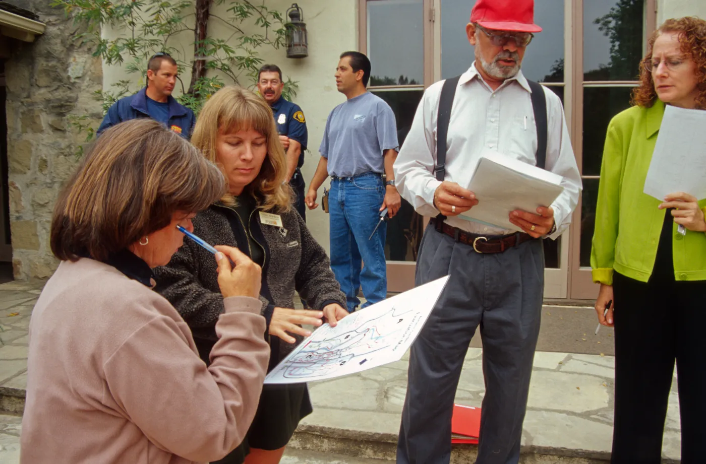 Fire Drill, SBBG staff emergency preparation exercise, Courtyard