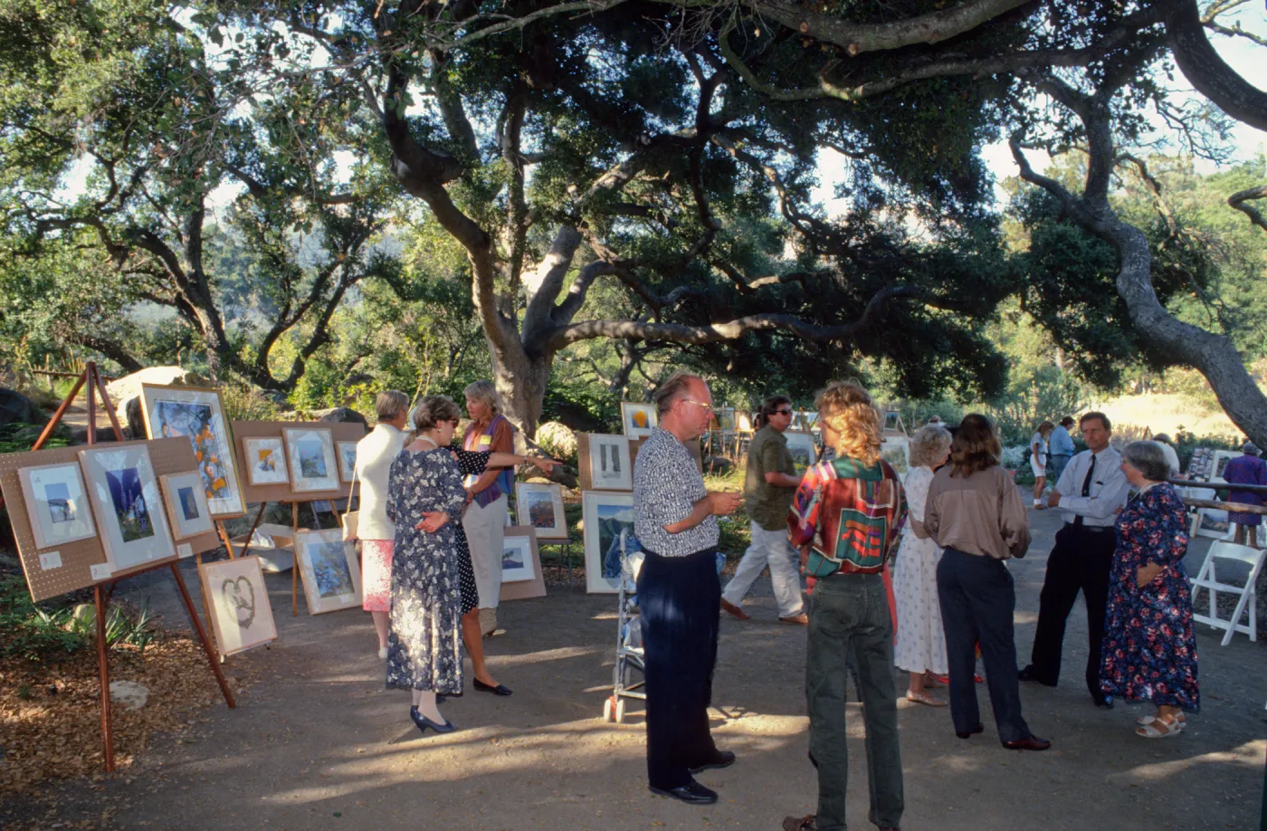'Art Inspired in the Garden' fundraiser event, under the Meadow Oaks