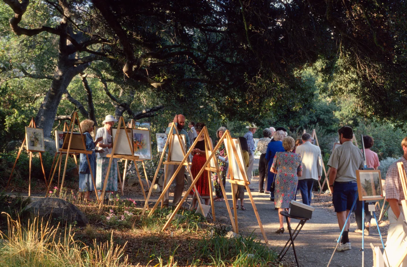 'Art Inspired in the Garden' fundraiser event, under the Meadow Oaks