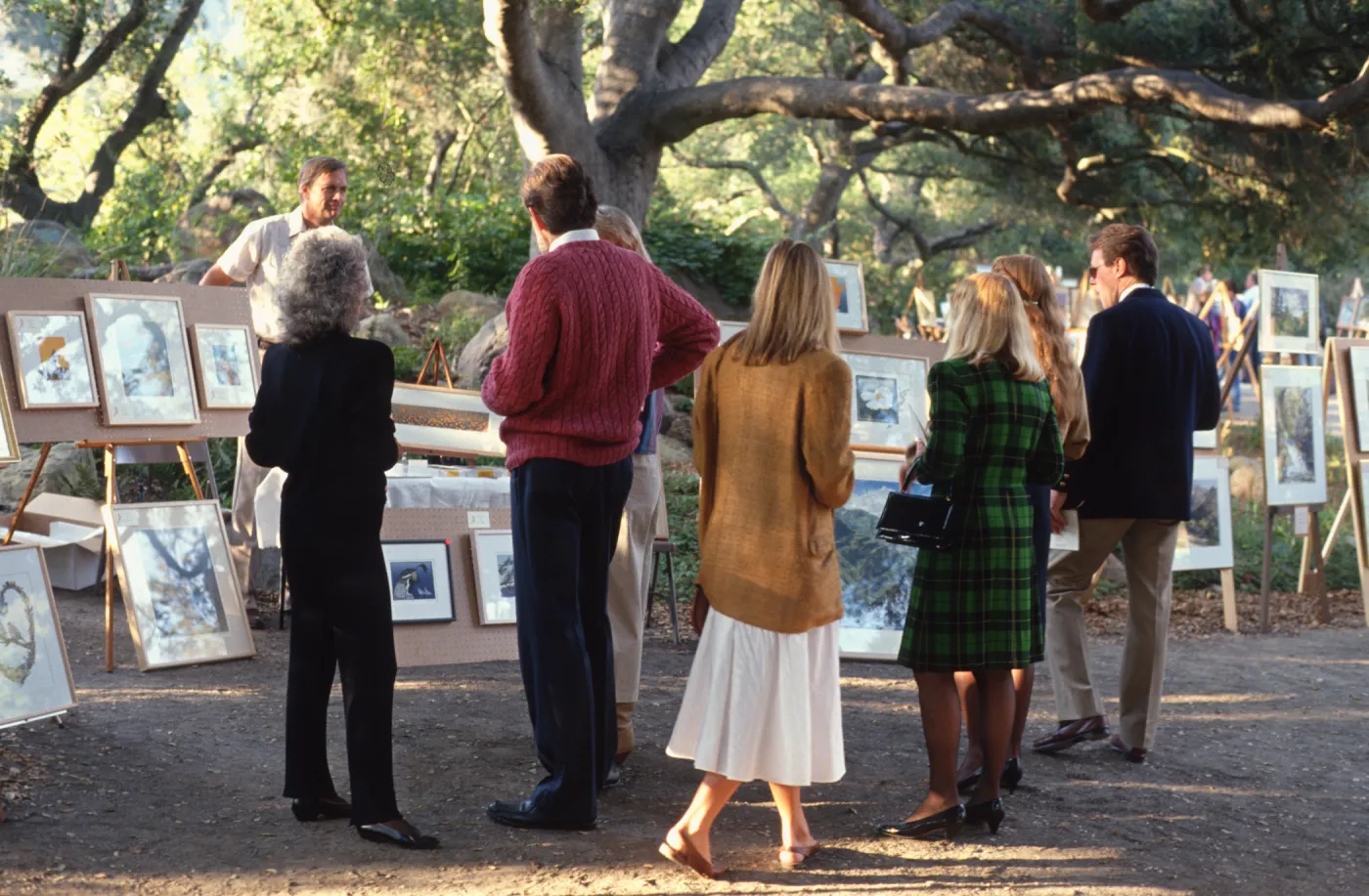 'Art Inspired in the Garden' fundraiser event, under the Meadow Oaks