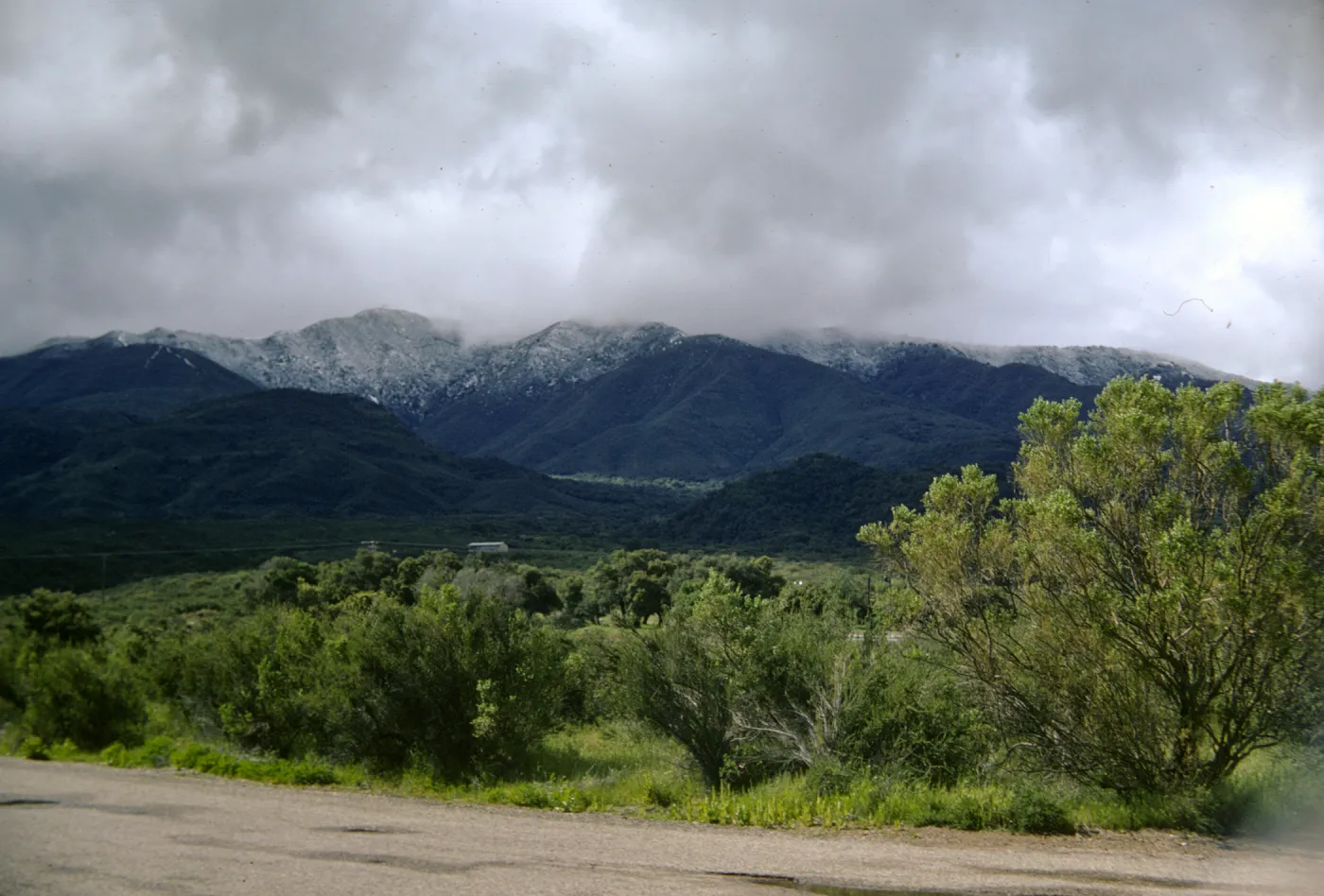 clouds over Santa Ynez, from Cachuma Observation point, chaparral
