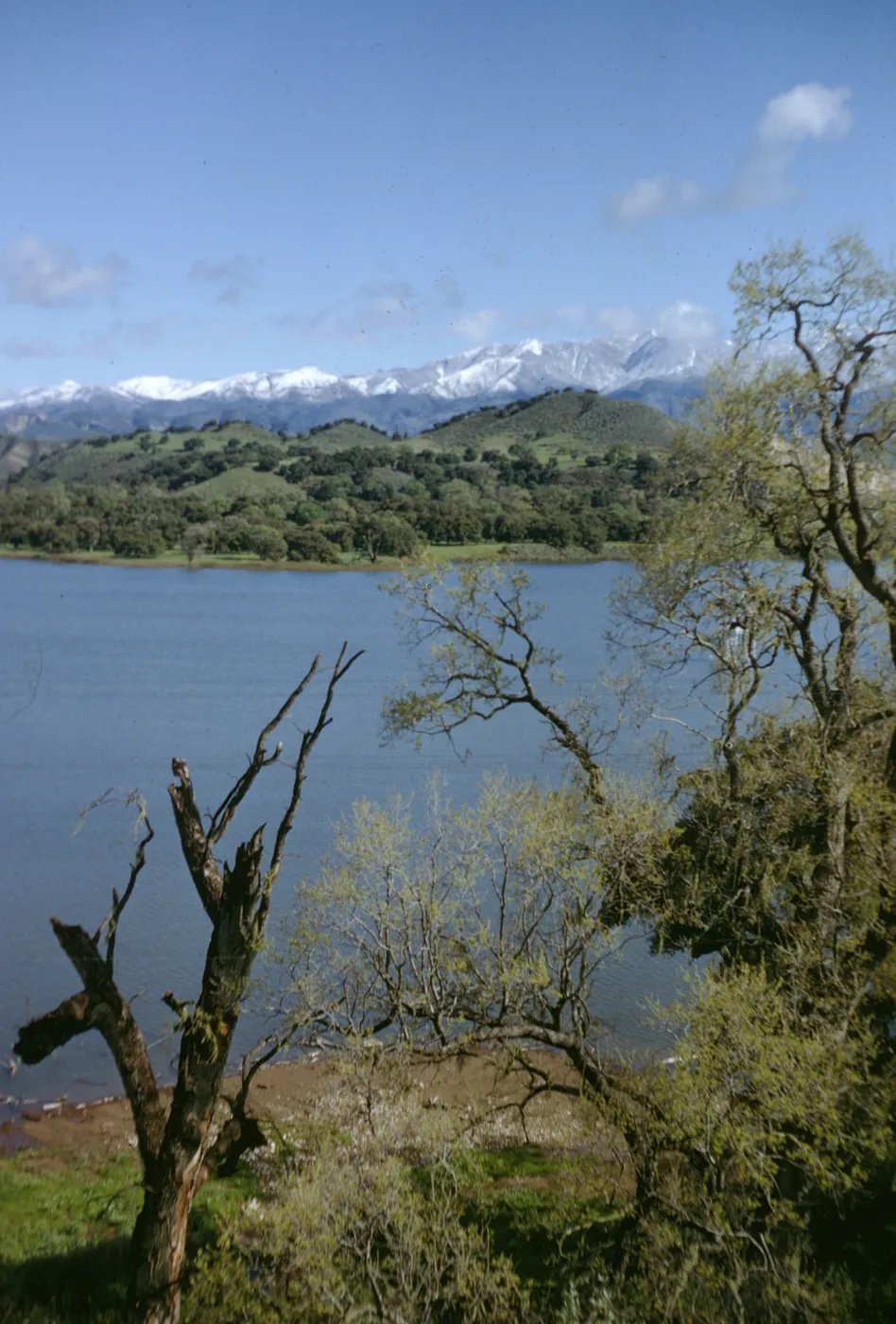 snow on the San Rafaels Mountains, Lake Cachuma