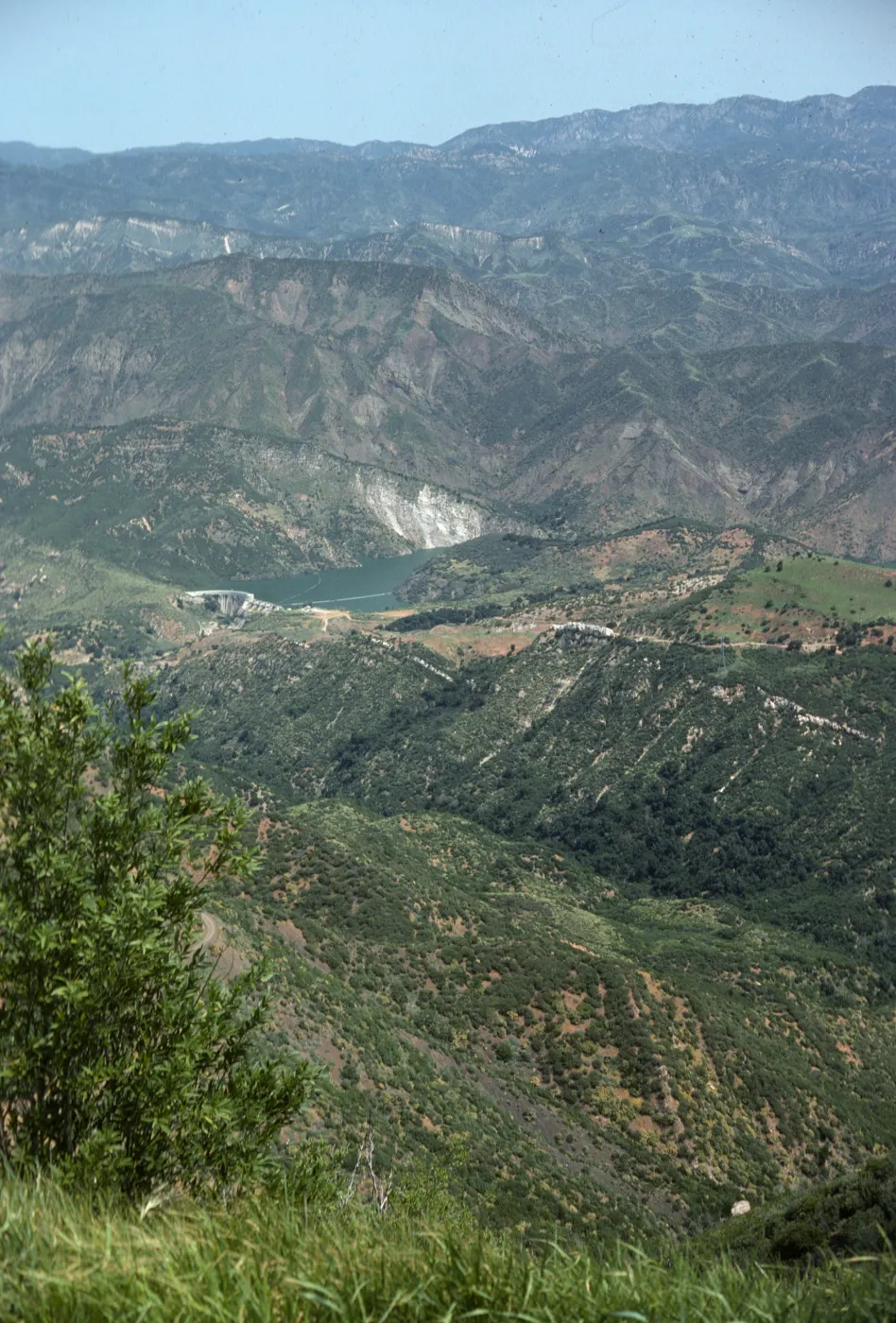 Gibraltar Dam, Santa Ynez River from Camino Cielo road