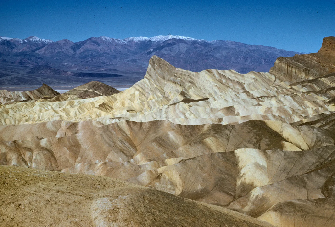 Manley Beacon from Zabriskie Point, folded golden hills