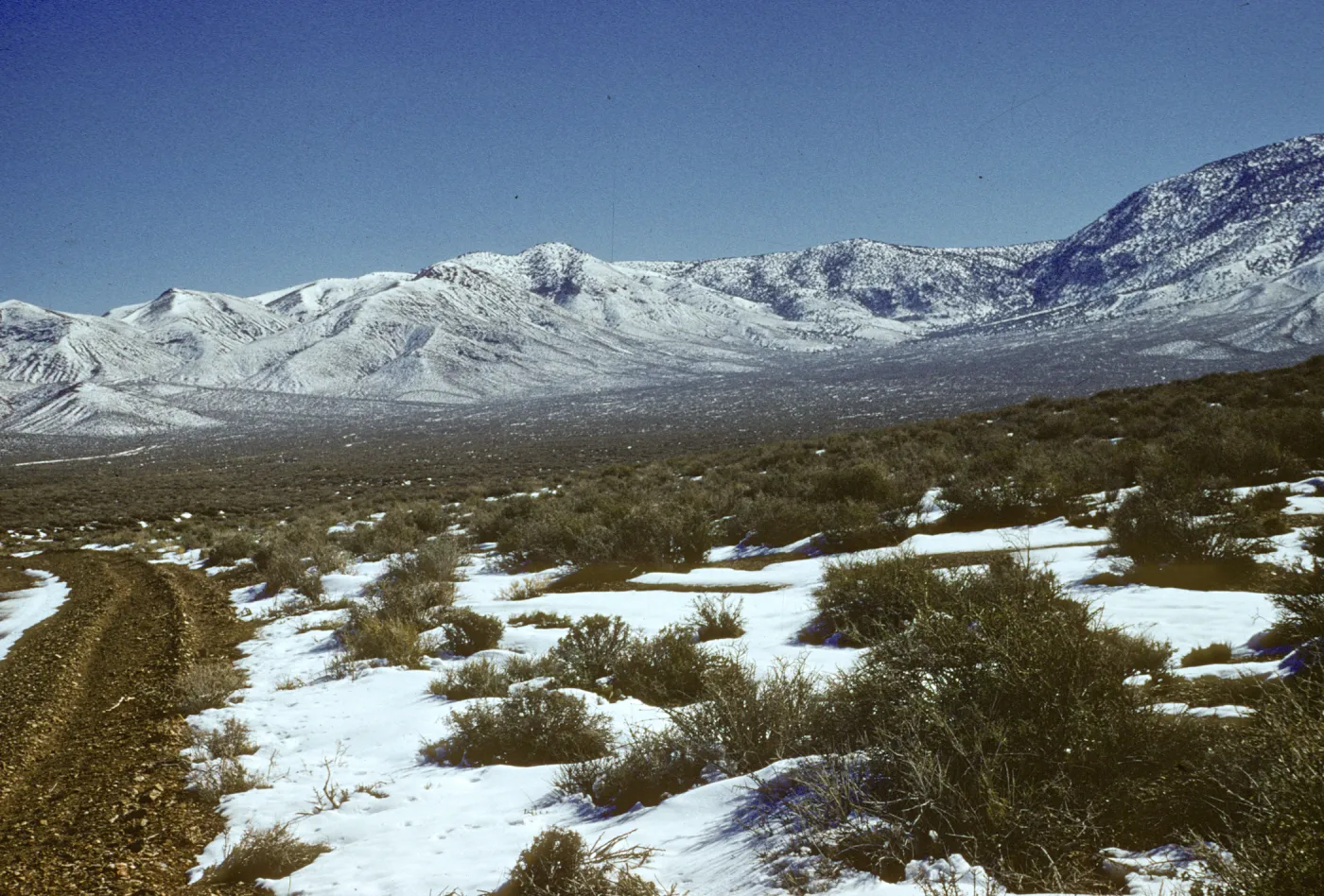snow covered peaks, Panamint Mountains, high desert