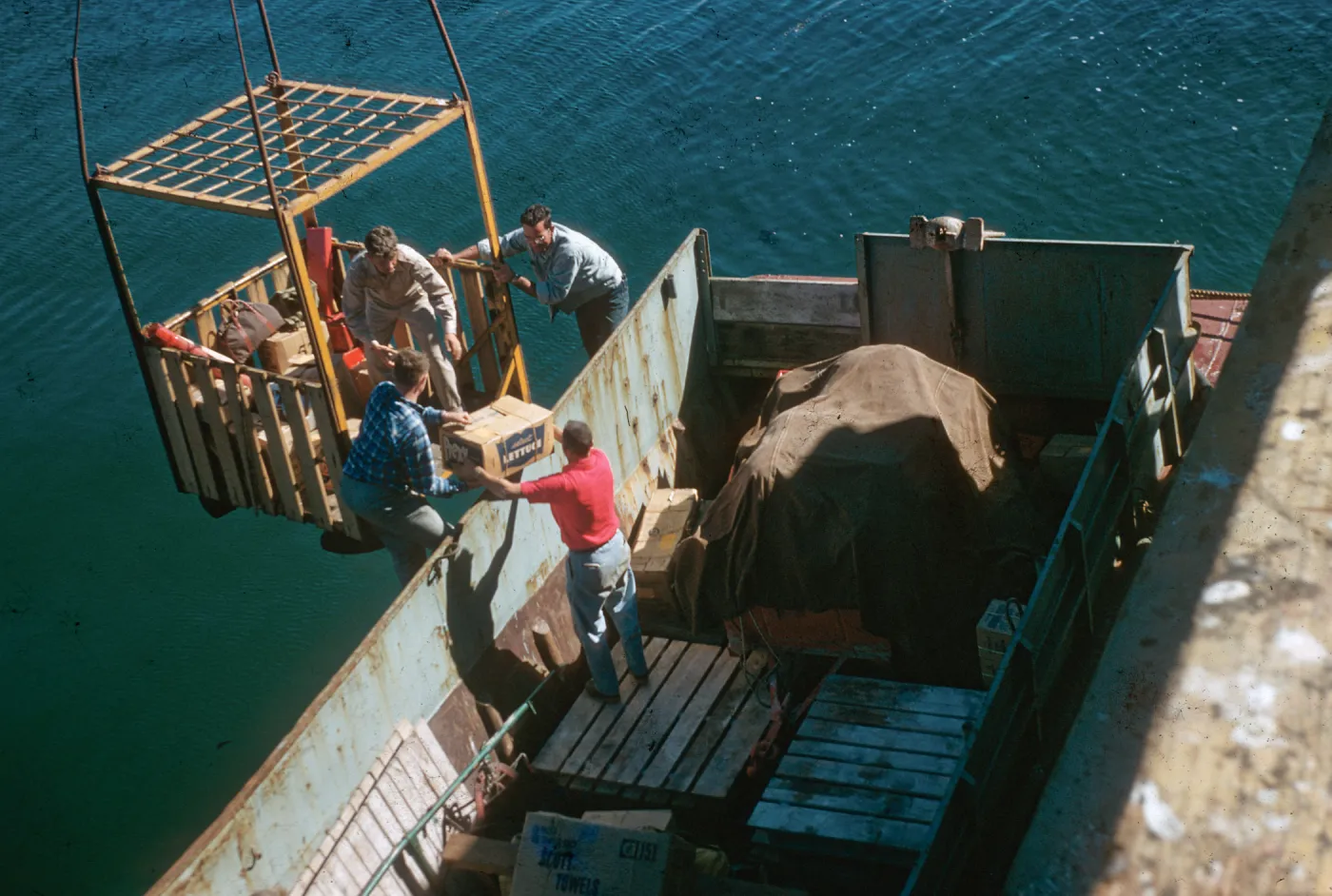 Unloading at Air Force Base, Santa Rosa Island