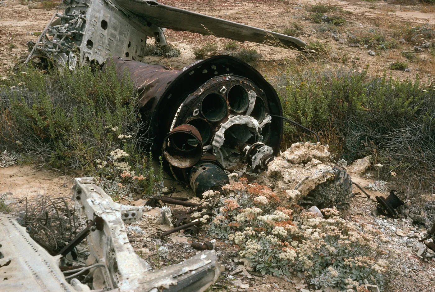 Airplane wreck, 2nd cyn. E. of Towers Canyon, San Nicolas Island