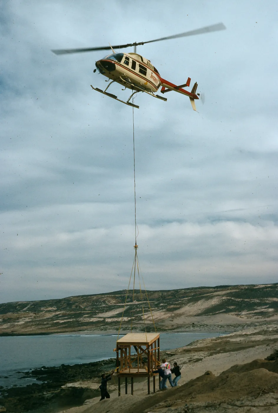 Aspen Helicopter, Comorant blind, West of Red Eye Beach, San Nicolas Island
