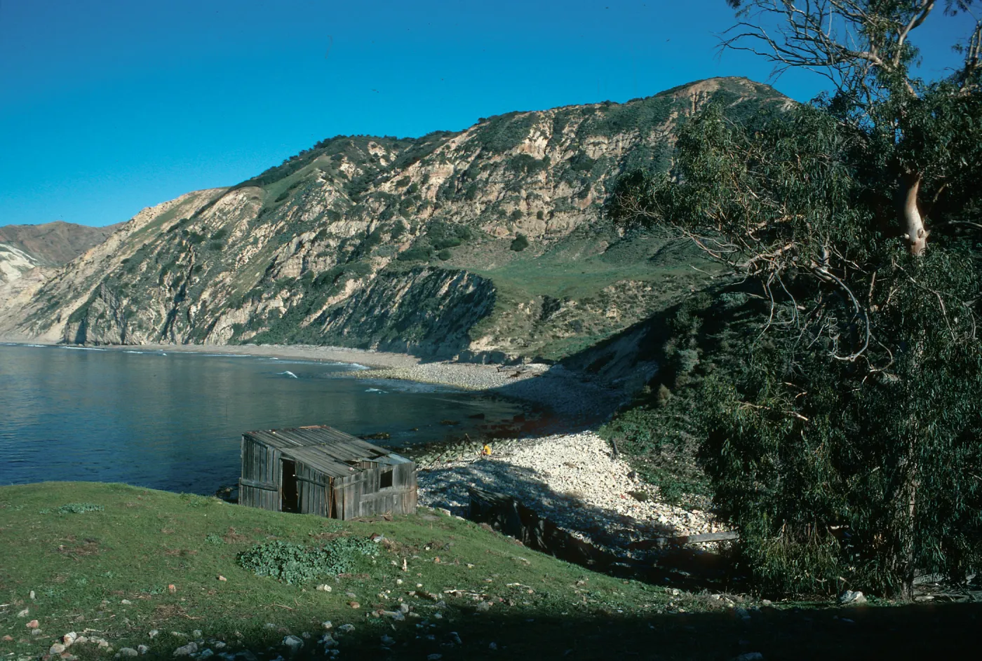 Santa Cruz Island, China Harbor, fishing shack