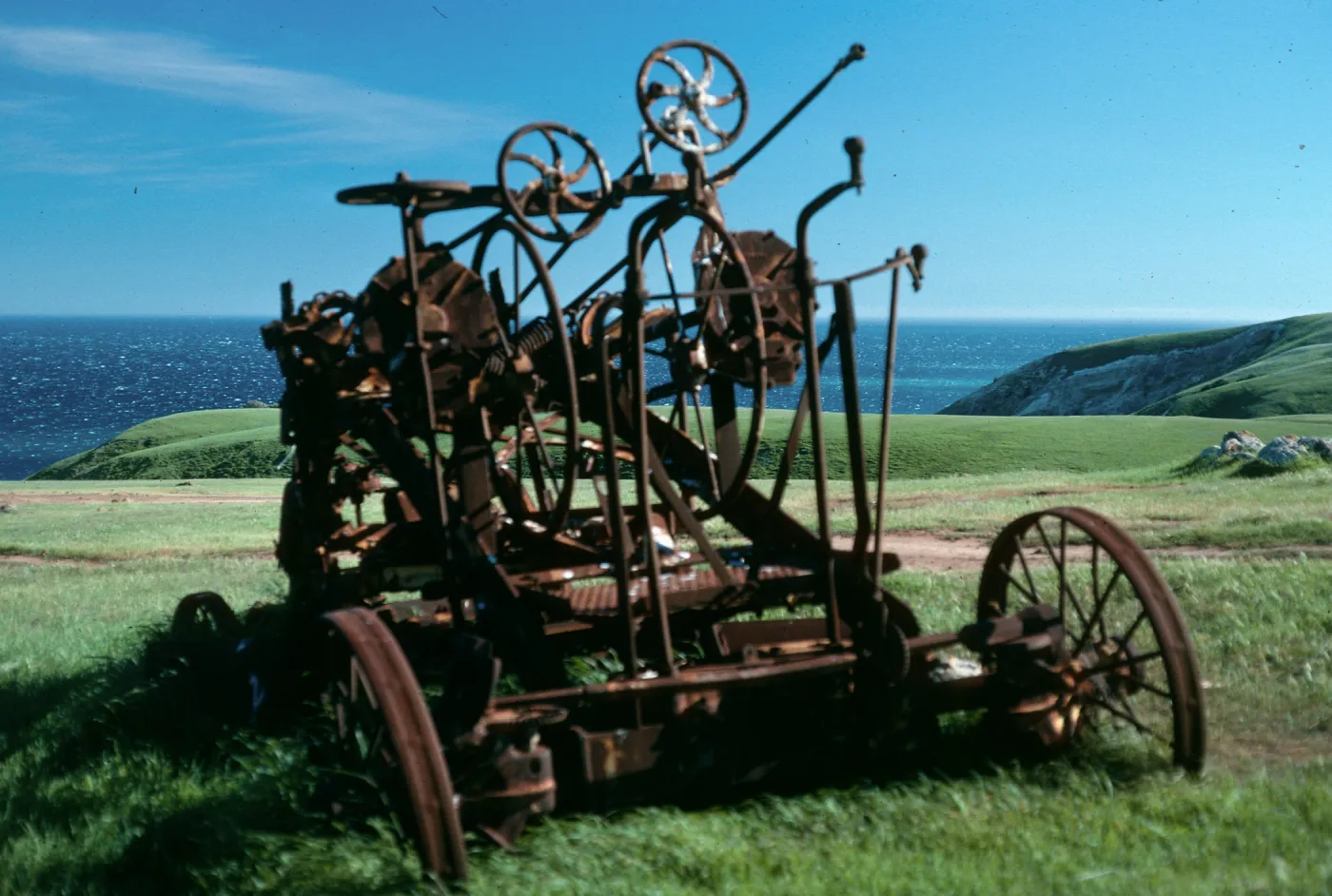 Santa Cruz Island, Smugglers airfield, old grader