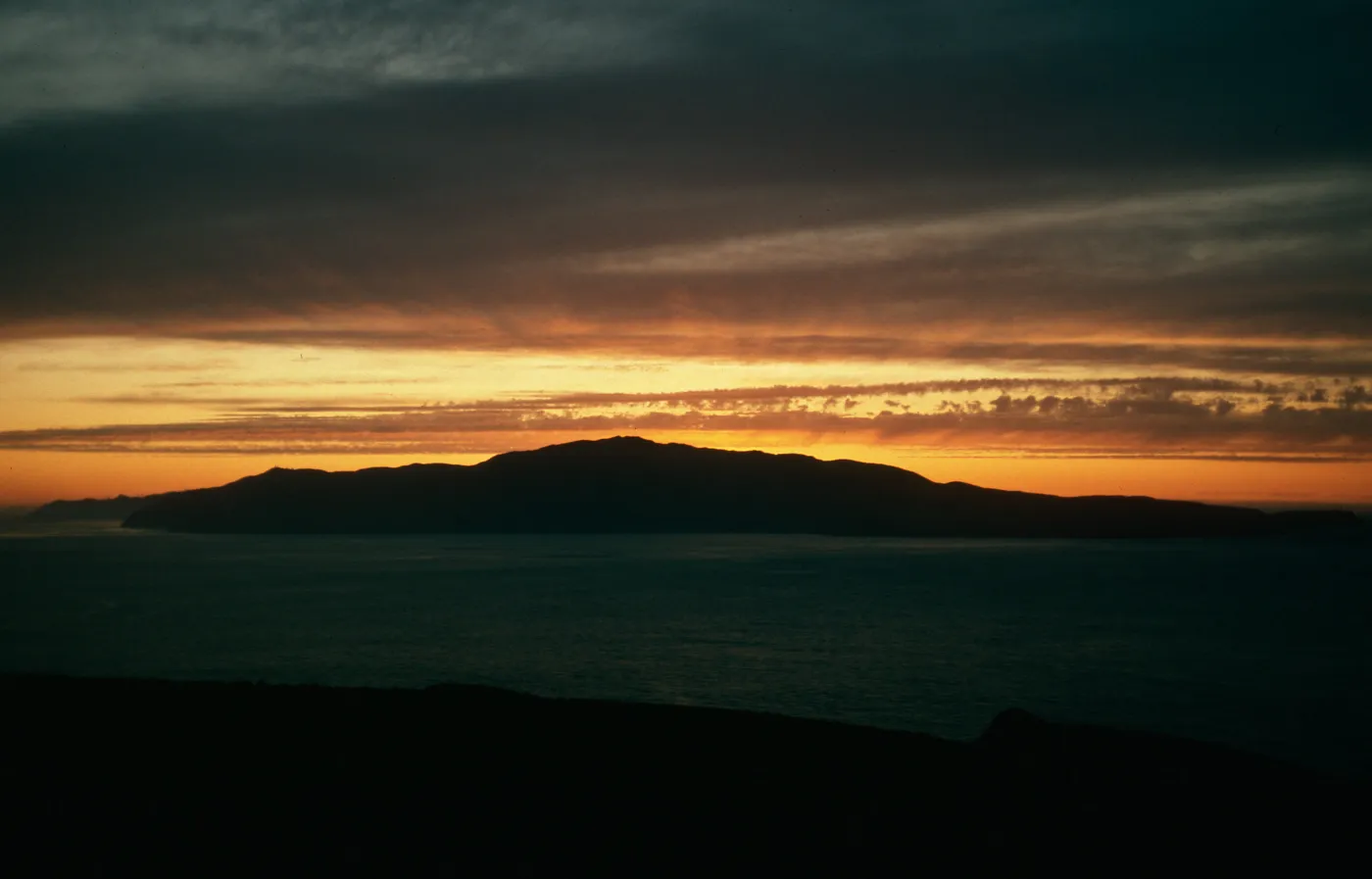 West Anacapa Island, sunset over Santa Cruz Island