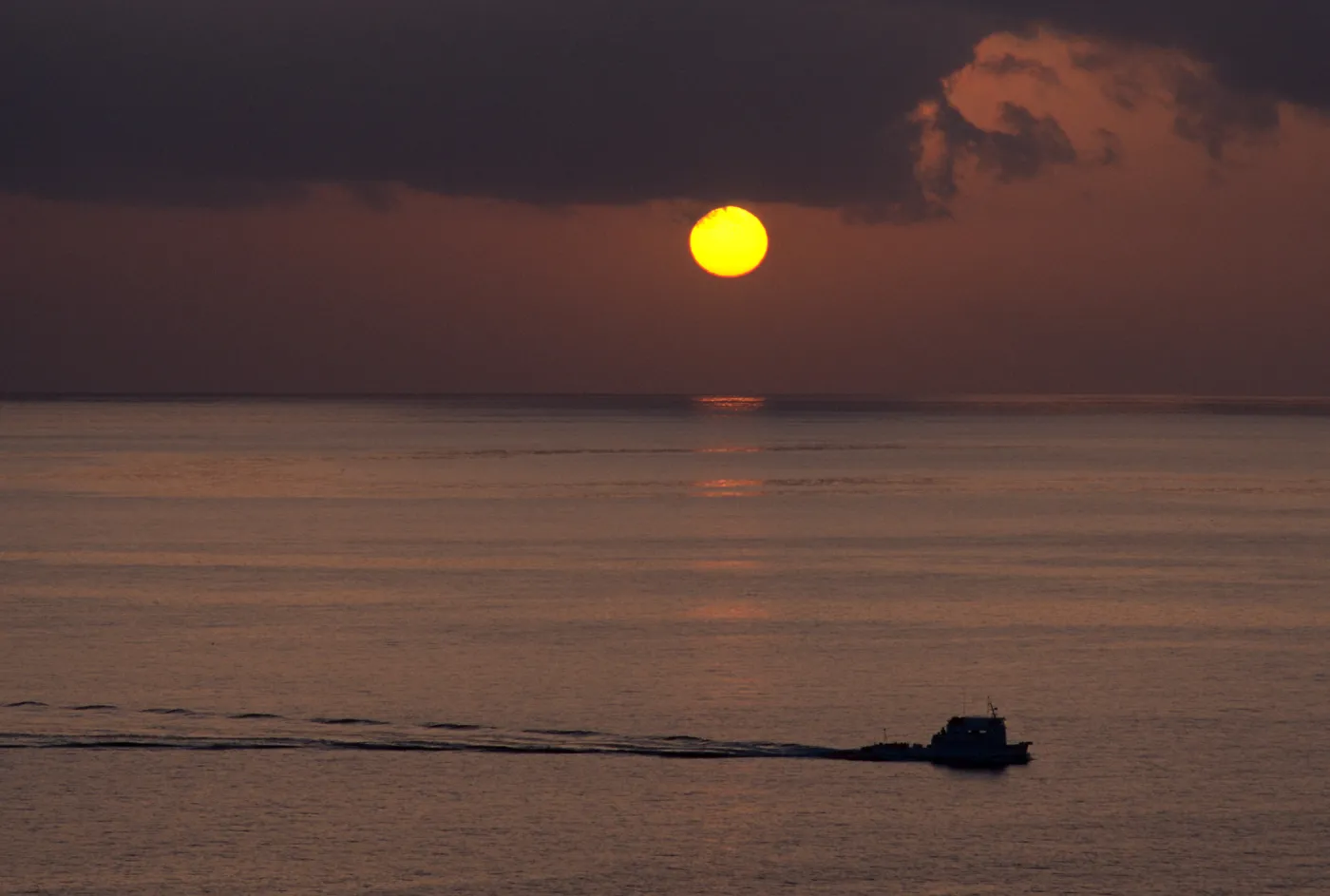 Sunrise and Boat, Santa Barbara Island