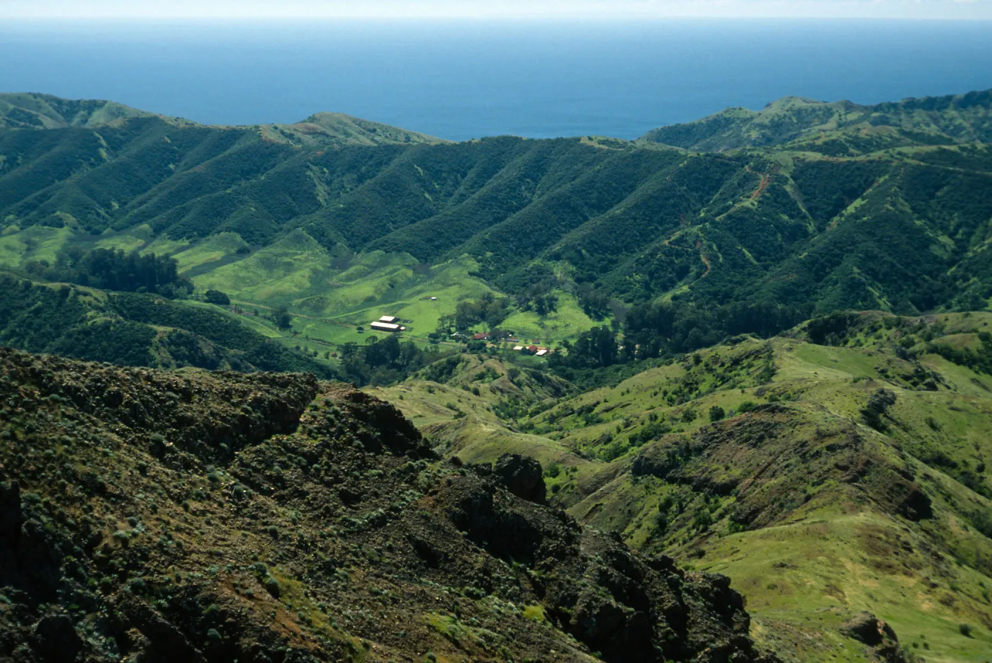 Santa Cruz Island, Stanton Ranch, from hike to Peak 1848 East