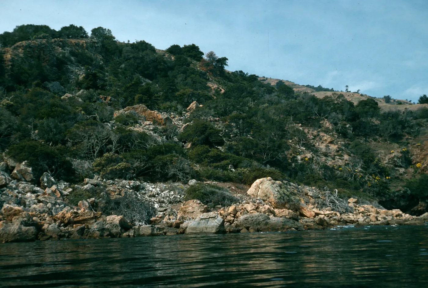 Santa Cruz Island, rock slide area, between Prisoners Harbor & Pelican Bay