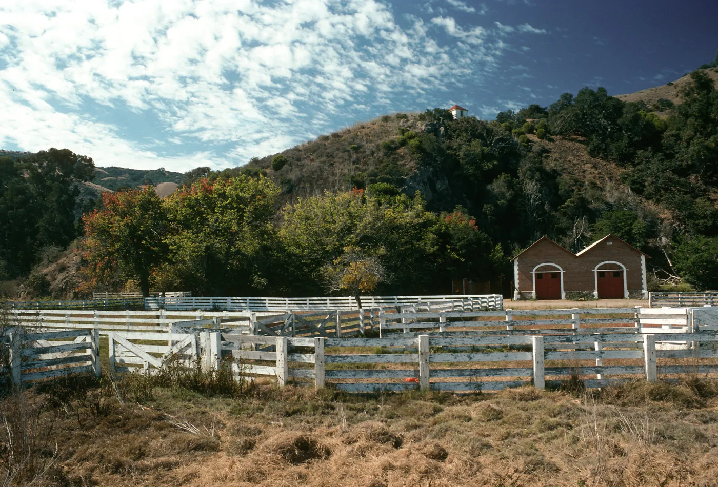 Santa Cruz Island, Prisoners Harbor, cattle pens & magazine buildings