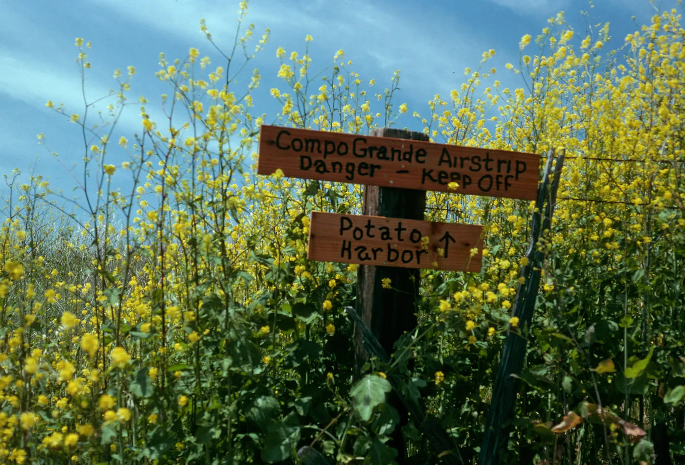 Santa Cruz Island, sign, Campo Grande airfield