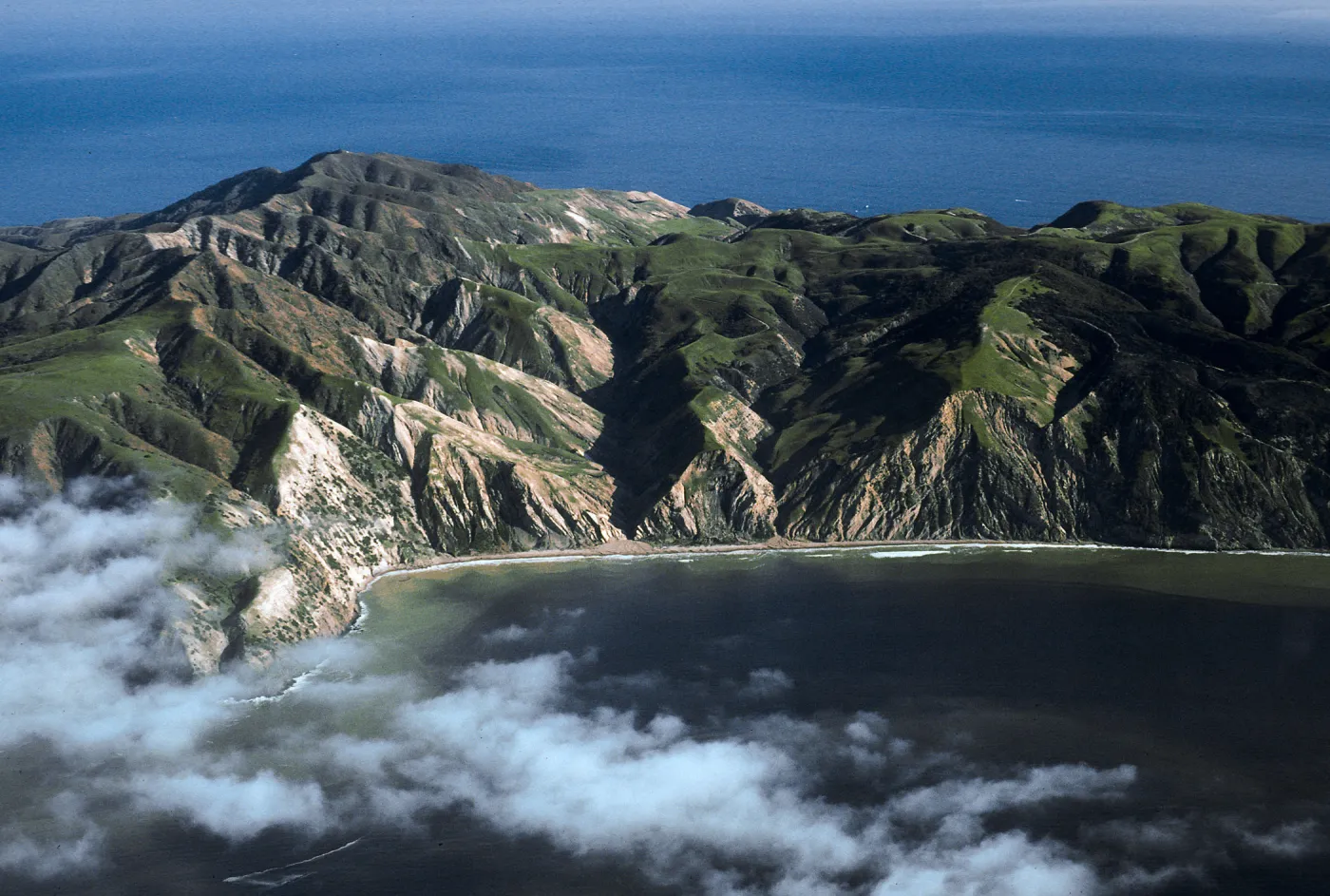 Santa Cruz Island, East end of China Harbor, Note: China Pines burn of December, 1994