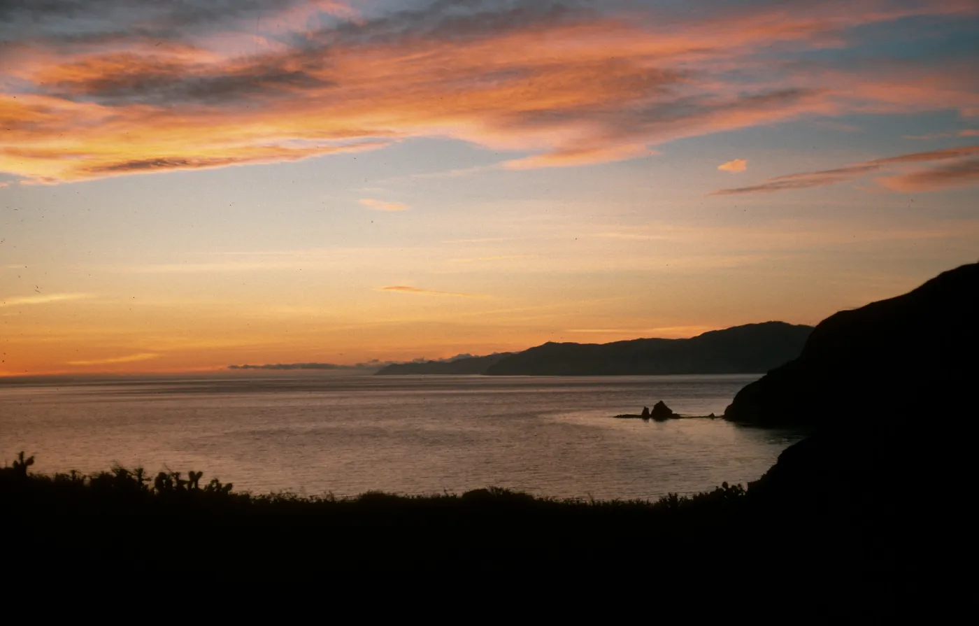 Middle Anacapa Island, sunset, over West Anacapa Island, Santa Cruz Island