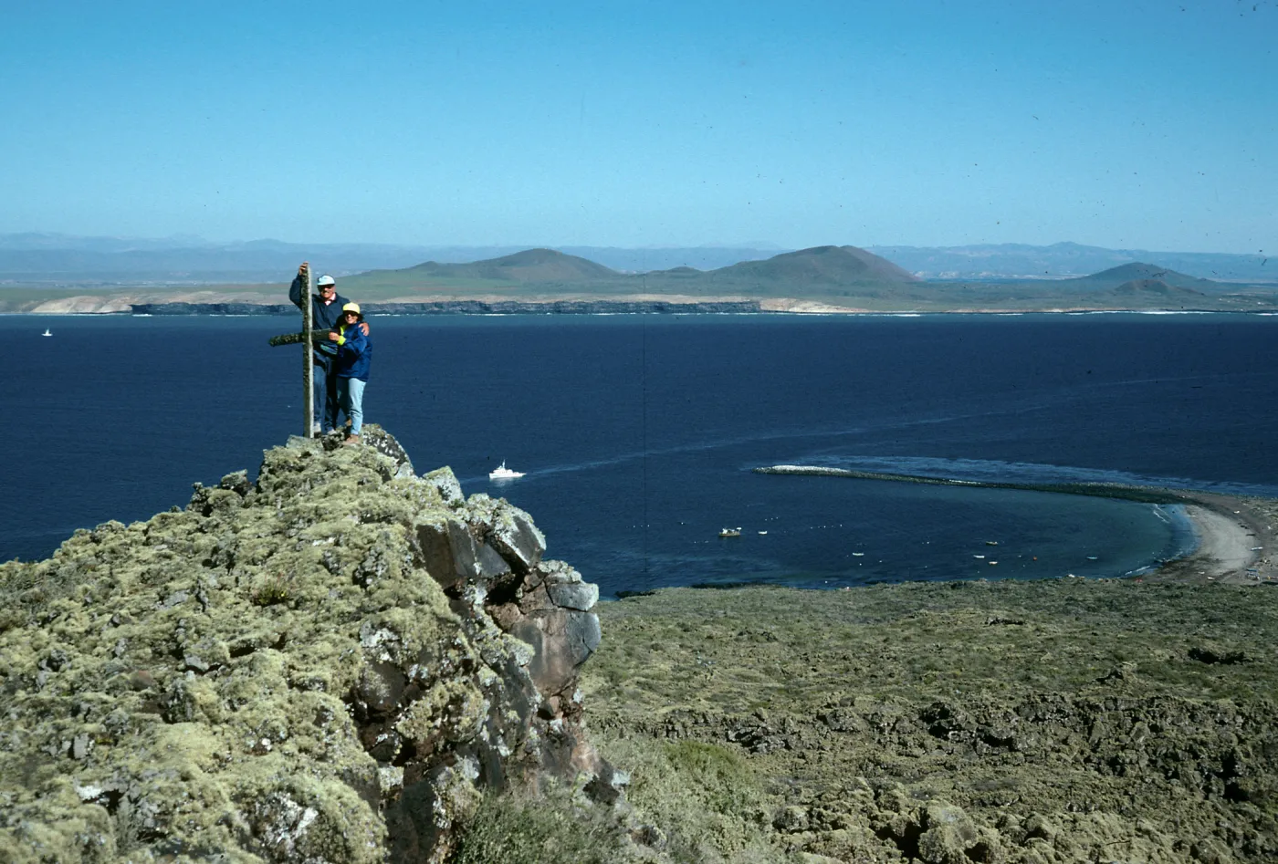 San Martin Island, view of mainland & Hasslers Cove, East Peak