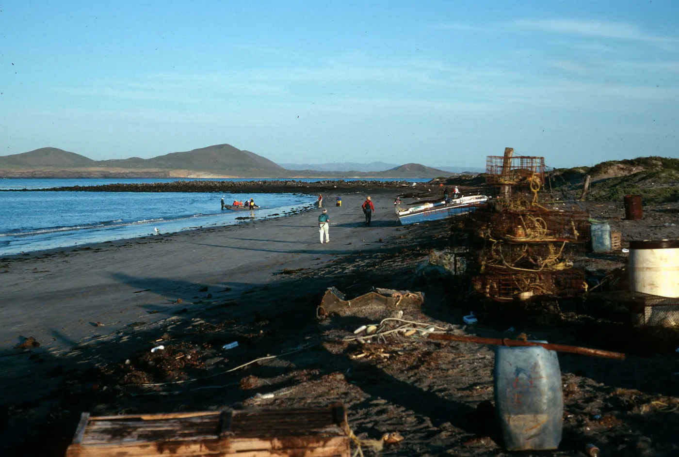 San Martin Island, beach at village, Hasslers Cove