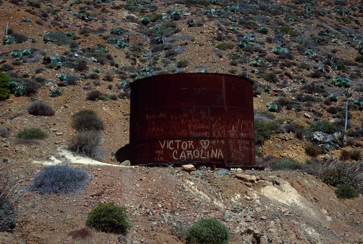Cedros Island, old tank, Cañada de la Mina