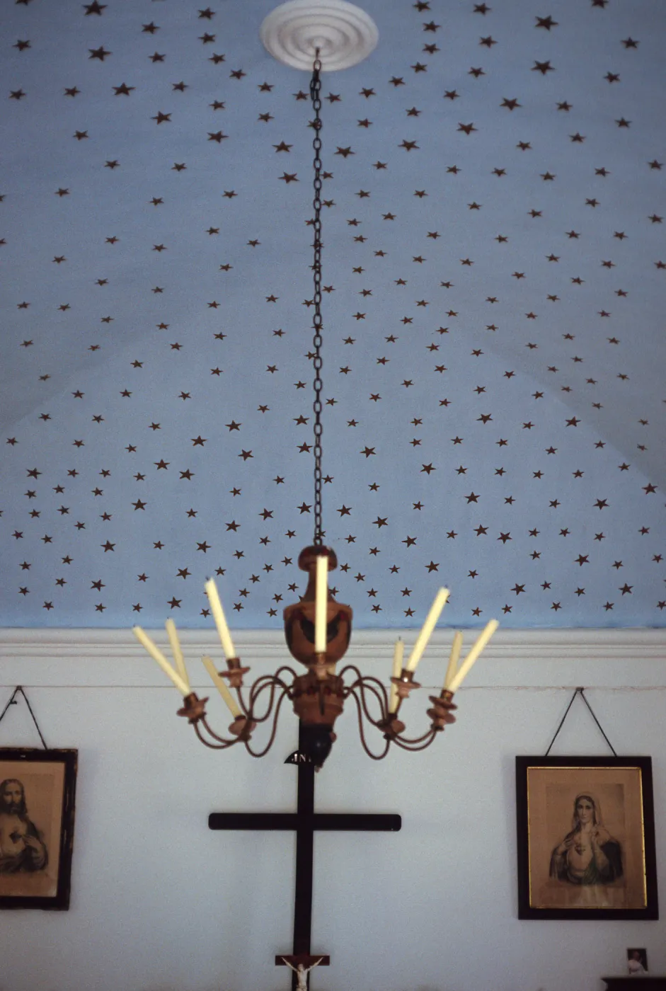 Santa Cruz Island, ceiling & altar, chapel at main ranch