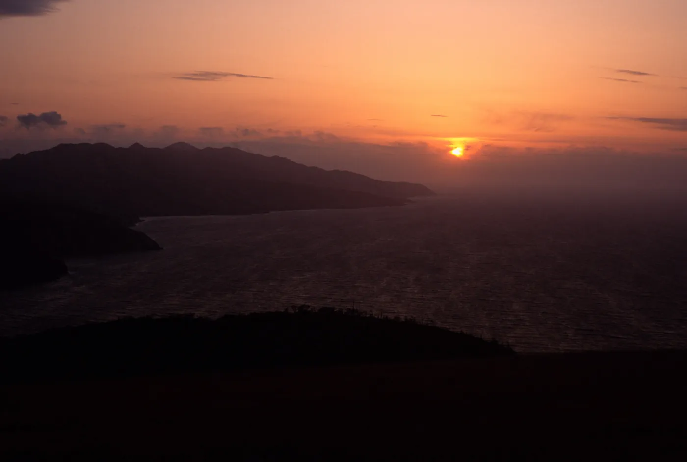 Santa Cruz Island, sunset from China Pines