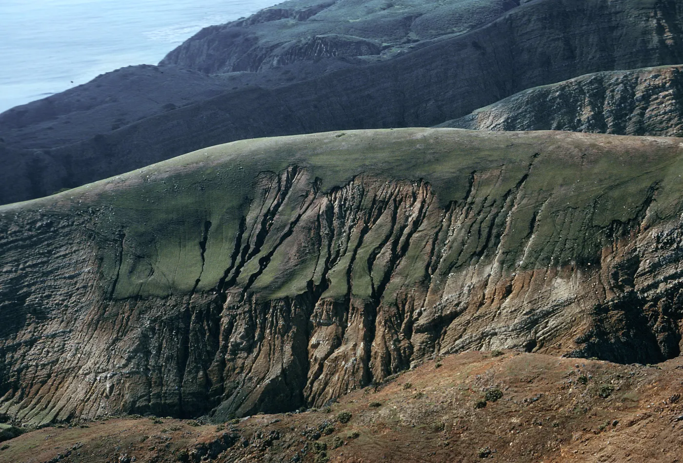 erosion/Southeast end, East of Montañon Canyon, looking West, Santa Cruz Island