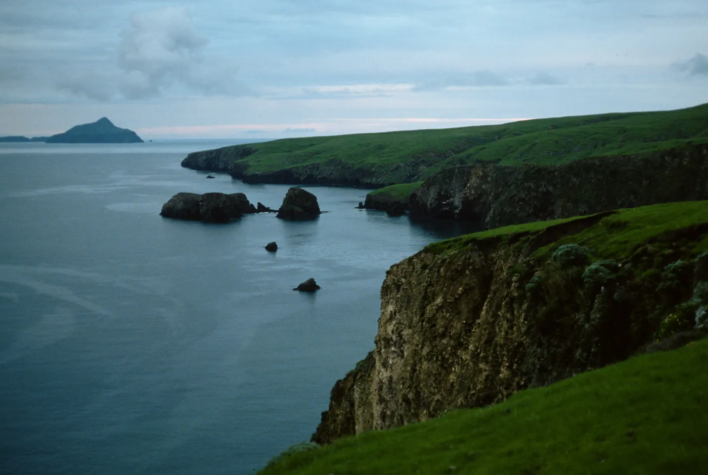 Scorpion Bay, Anacapa Island at dusk, Santa Cruz Island