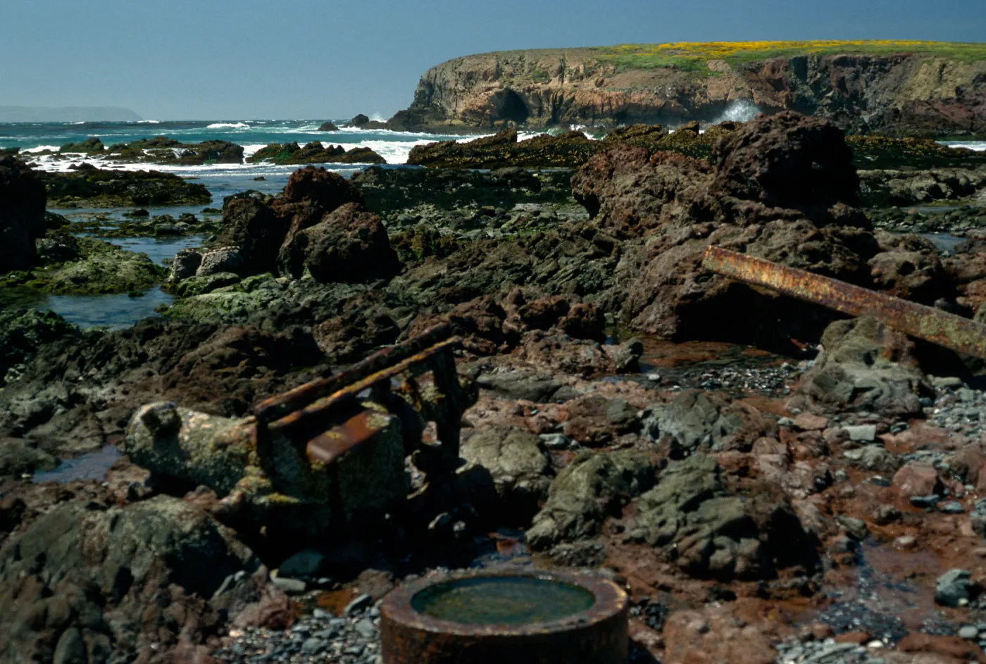 wreckage at low tide, Forneys Cove, Santa Cruz Island