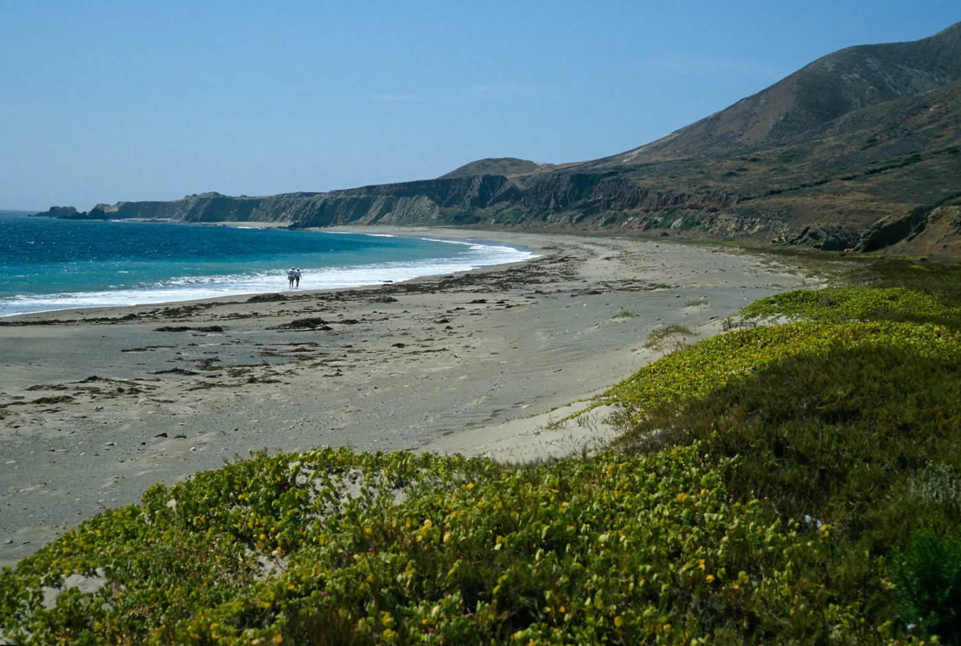 Pozo Beach, looking toward Near Point, Santa Cruz Island