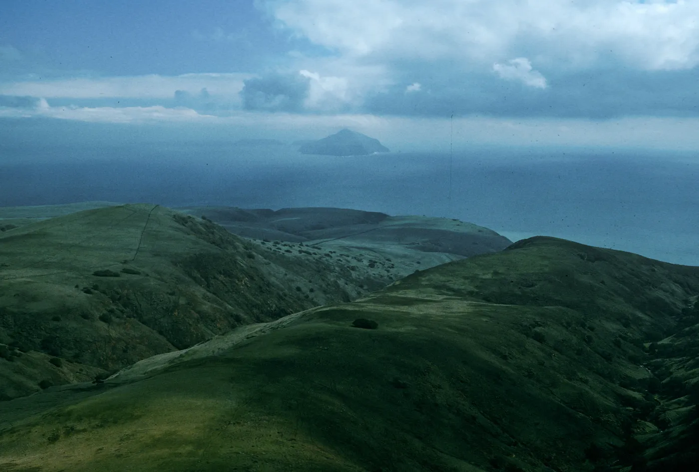 view of Anacapa Island, East end, North fork of Smugglers Canyon, Santa Cruz Island