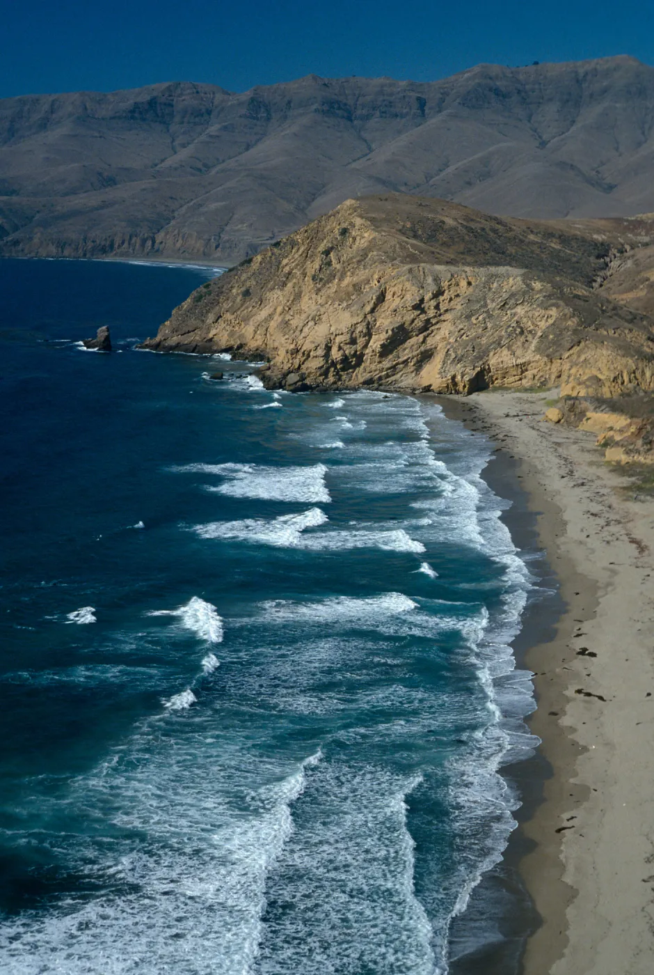 Sauces Beach, from top of Kinton Point Peninsula, Santa Cruz Island