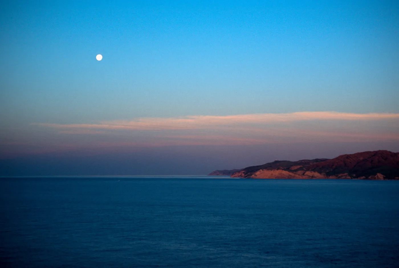 view of Santa Cruz Island at sunrise, from West Anacapa Island