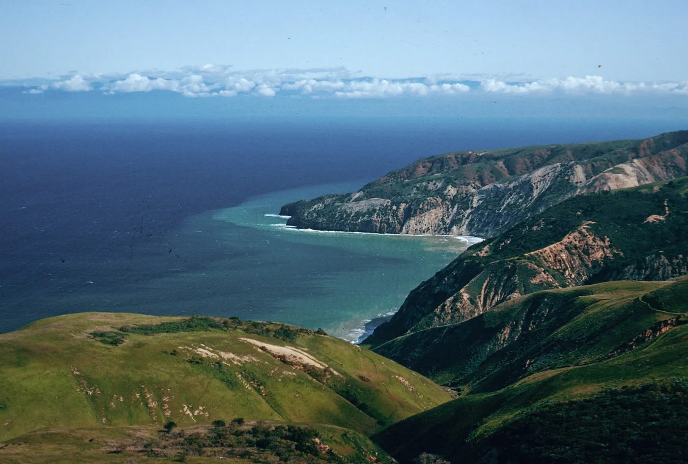 China Harbor, (from helo), Santa Cruz Island