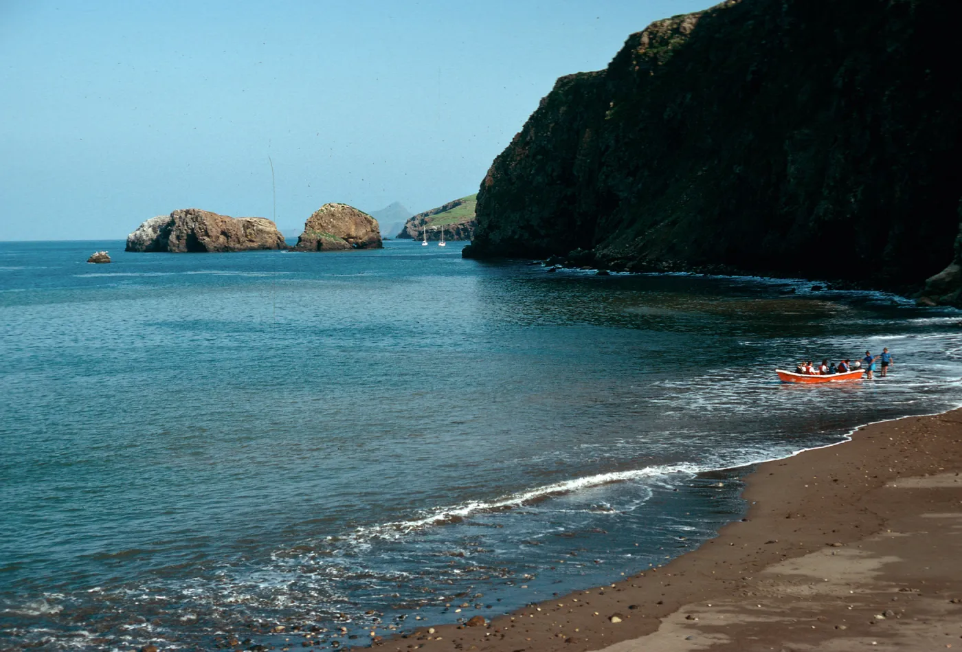 landing, Scorpion Beach, Santa Cruz Island