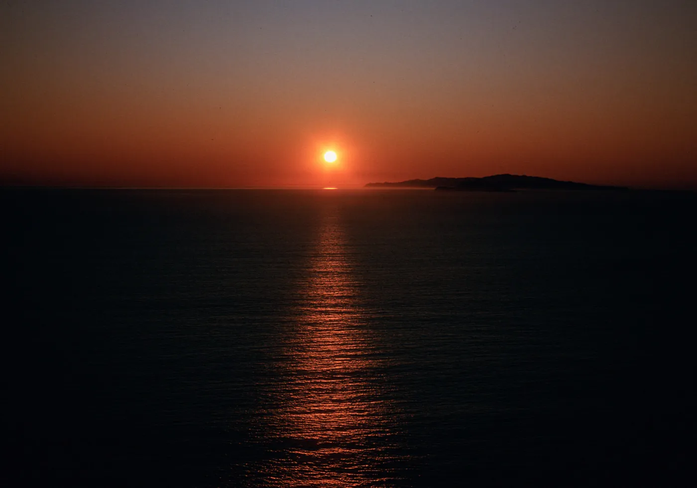 sunset over Santa Cruz Island