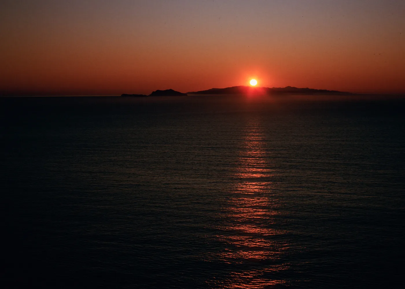 sunset over Santa Cruz Island