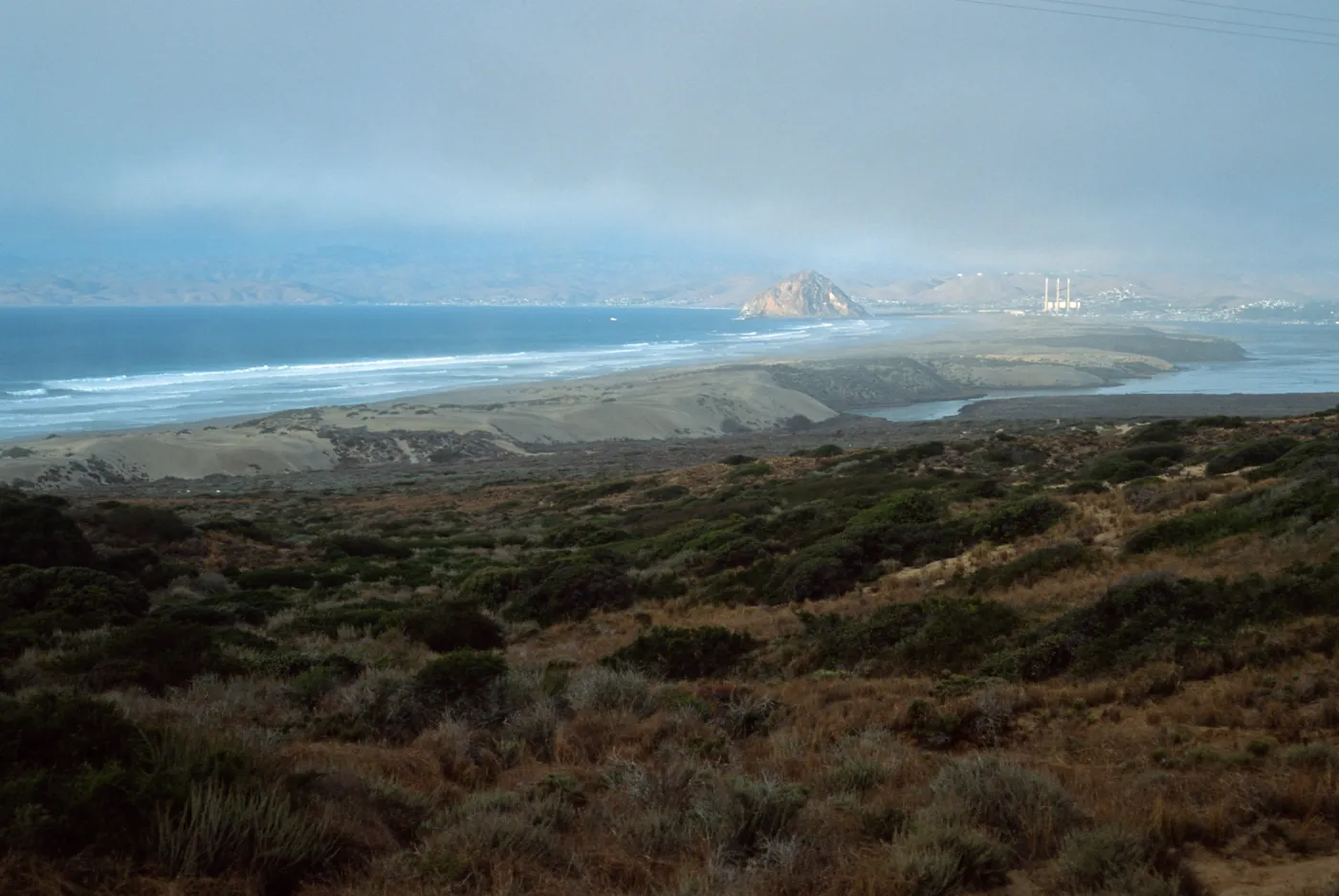 view of Morro Bay from road to Montaña de Oro, San Luis Obispo County