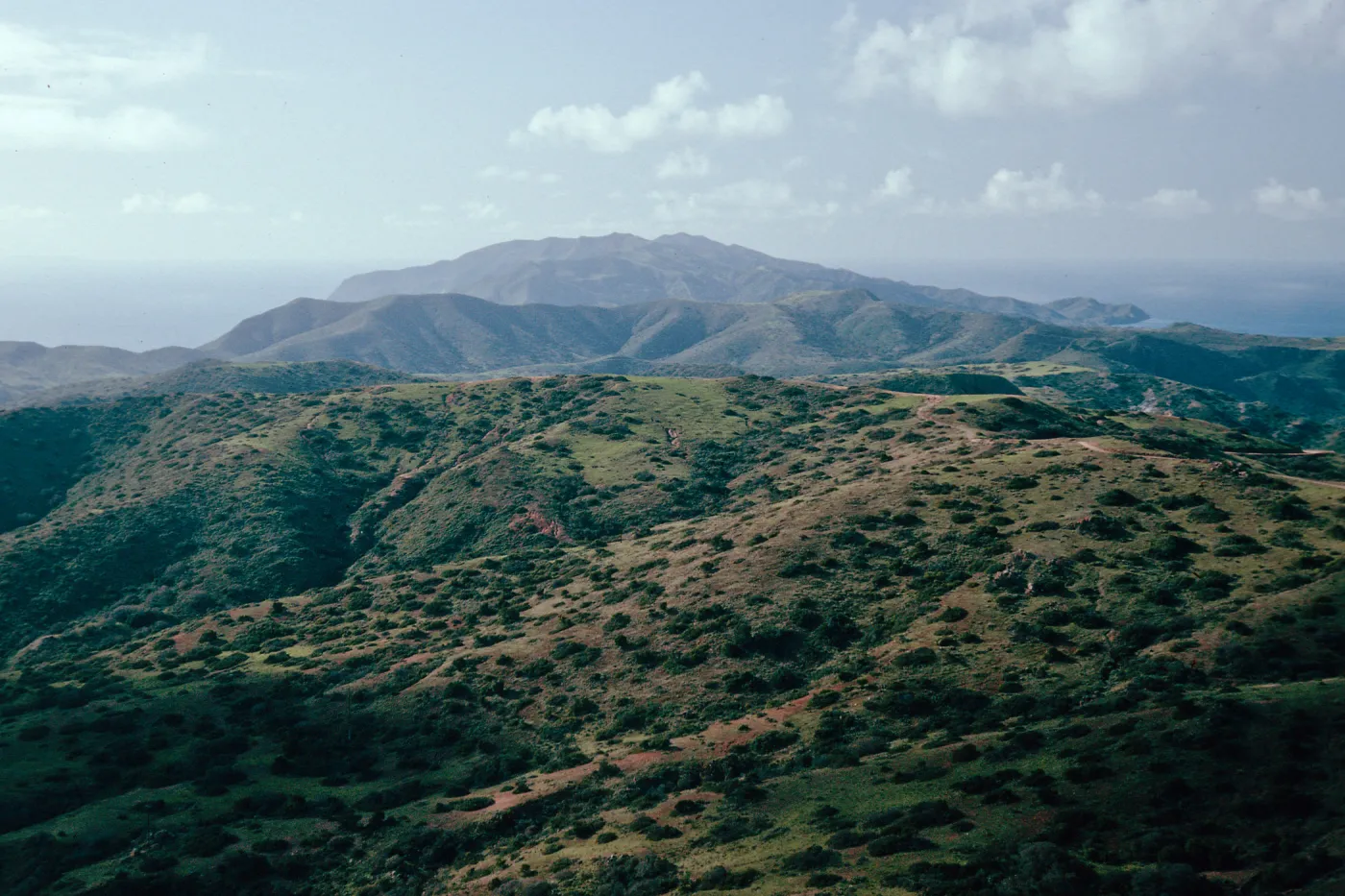 view of Orizaba Peak area from air, Santa Catalina Island