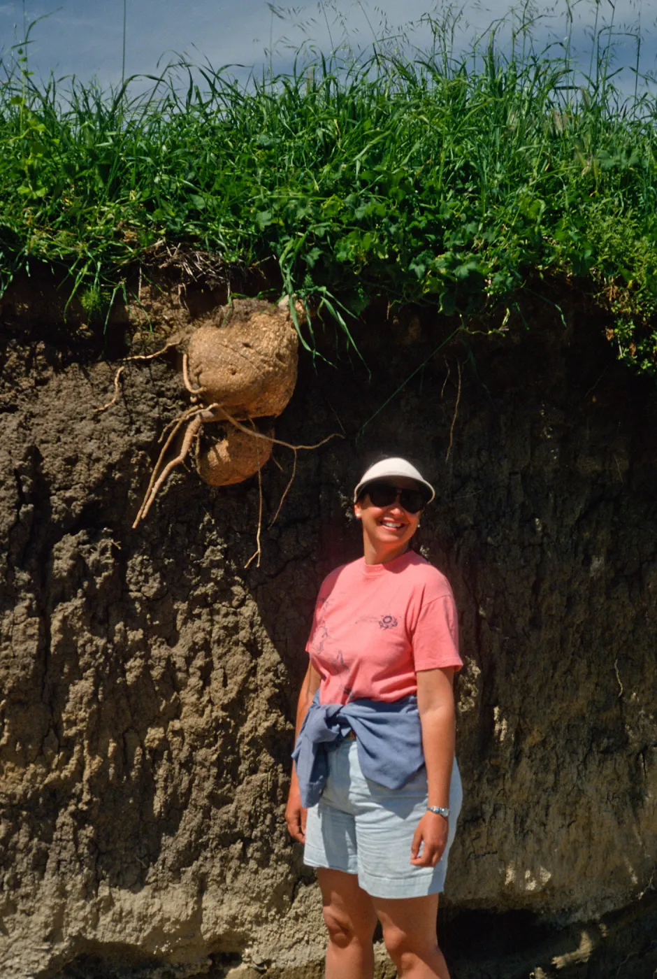 Marah root w/Marla, Pozo Canyon, Santa Cruz Island