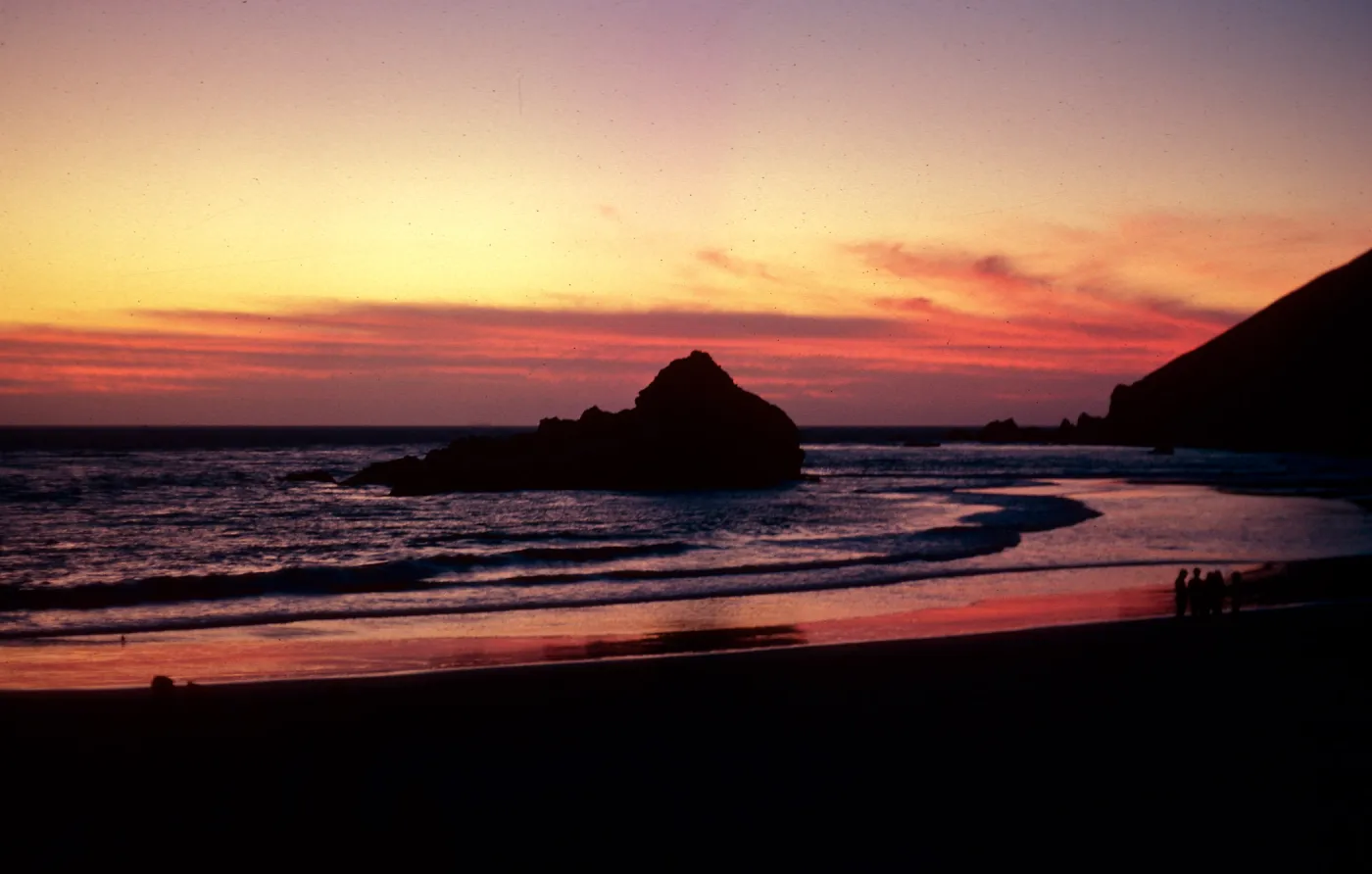 sunset at Pfeiffer Beach, Big Sur, Monterey County