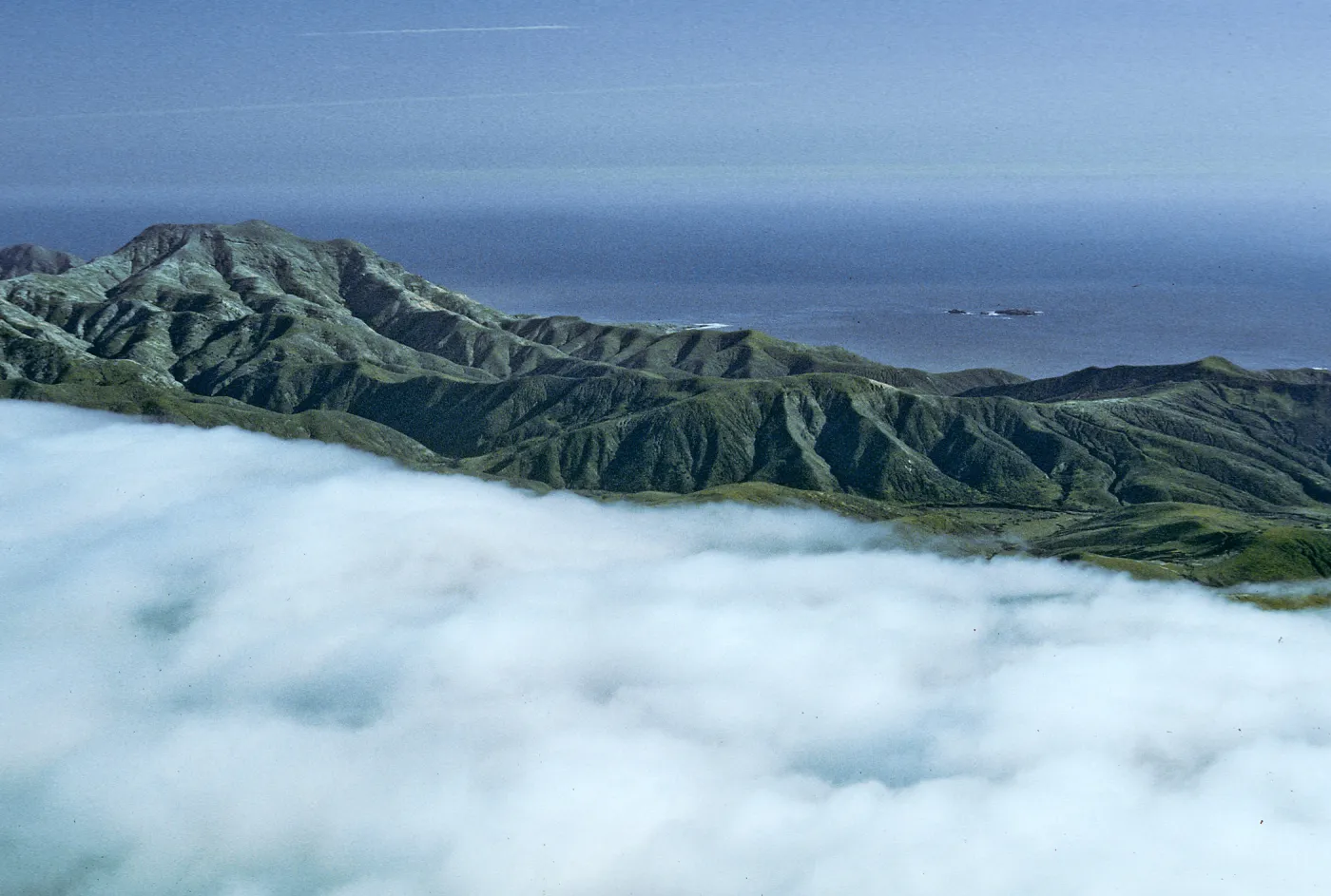 Sierra Blanca ridge w/fog, Santa Cruz Island
