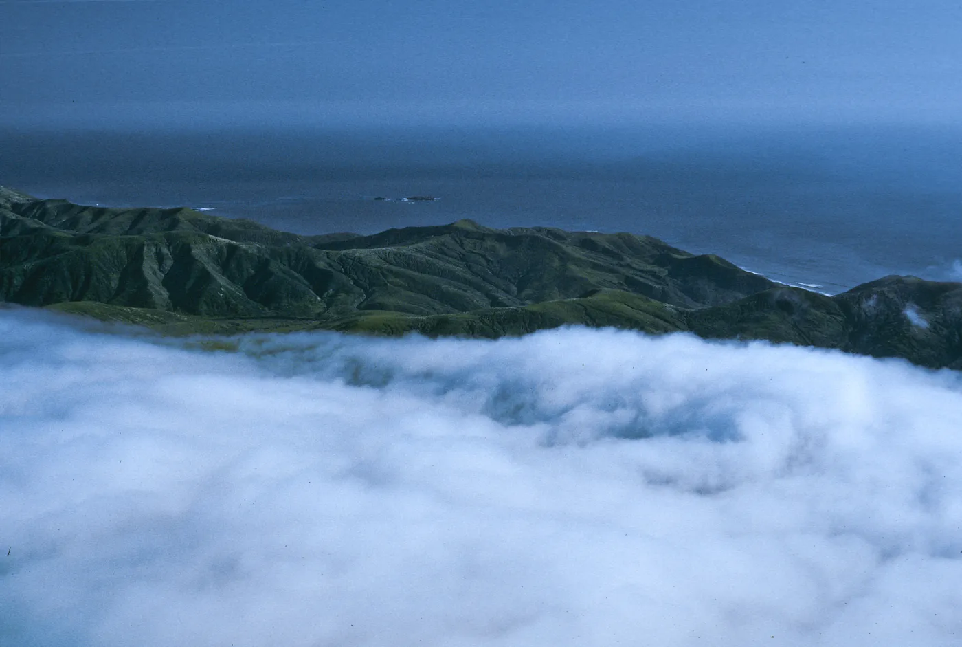 South side, near Gull Island w/fog, Santa Cruz Island