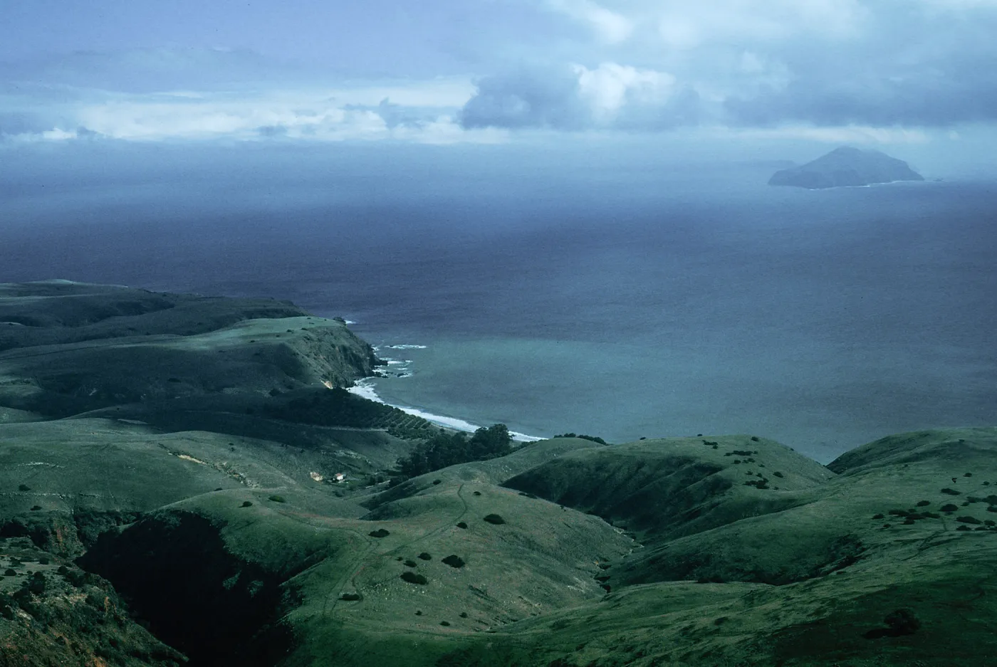 view of Smugglers Ranch, Anacapa Island, Santa Cruz Island