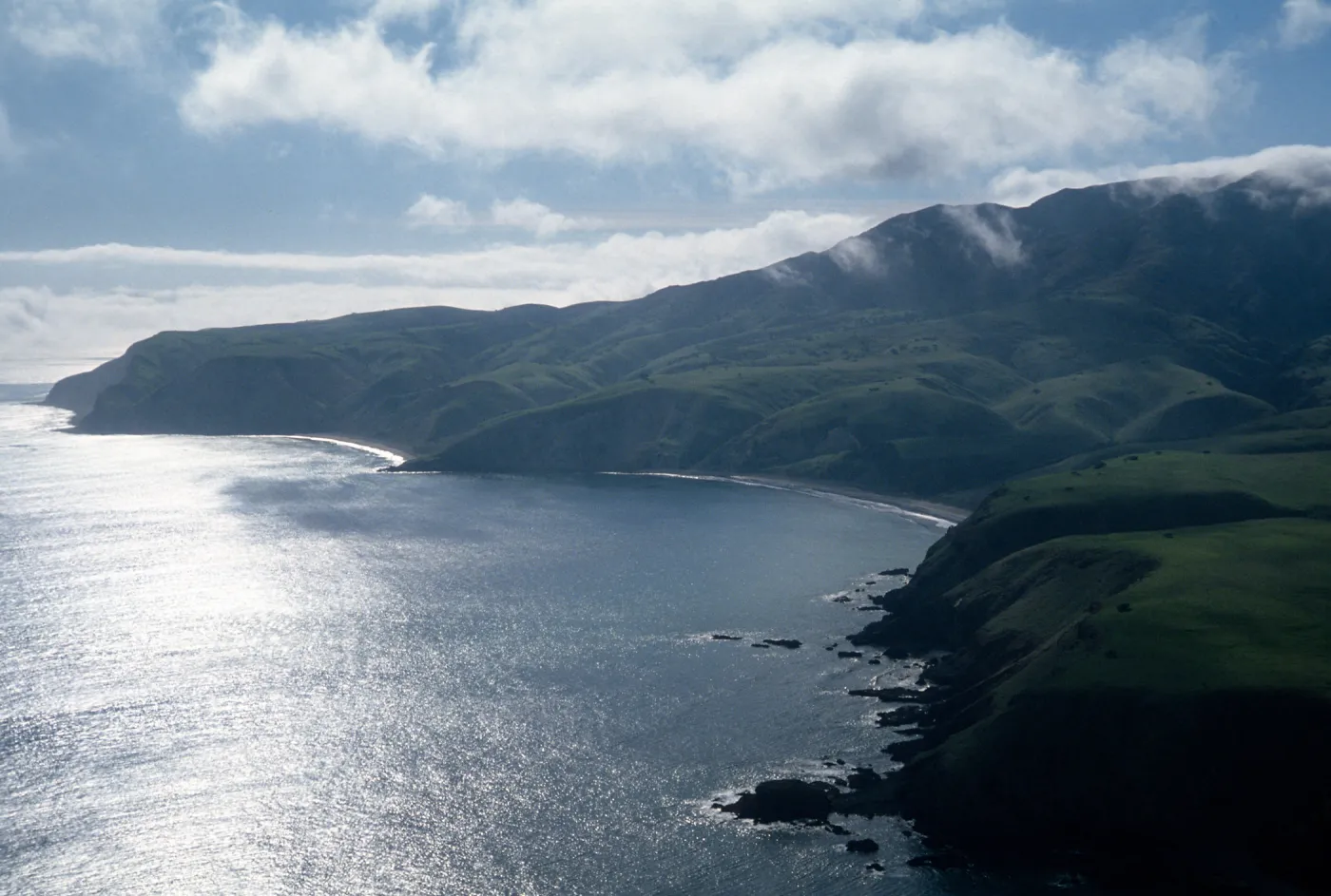 view of Smugglers Cove, Santa Cruz Island