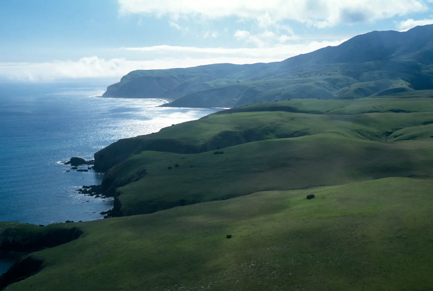 view of Smugglers Cove, Santa Cruz Island